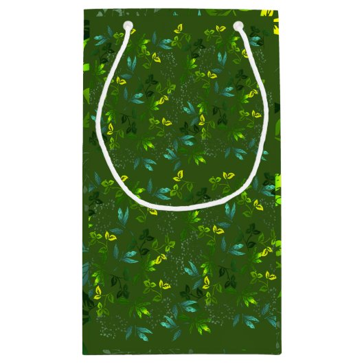 Grüne Blätter Muster Geschenktüte (Rückseite)