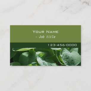 Grüne Blätter, Natur, zeitgenössische Visitenkarte