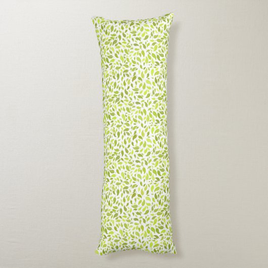 Grüne Blätter Naturdruck, Pflanze Leaf Muster Seitenschläferkissen (Rückseite (Vertikal))