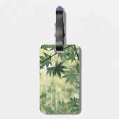 Grüne Blätter Naturele Botanische Monogramm Gepäckanhänger (Rückseite vertikal)