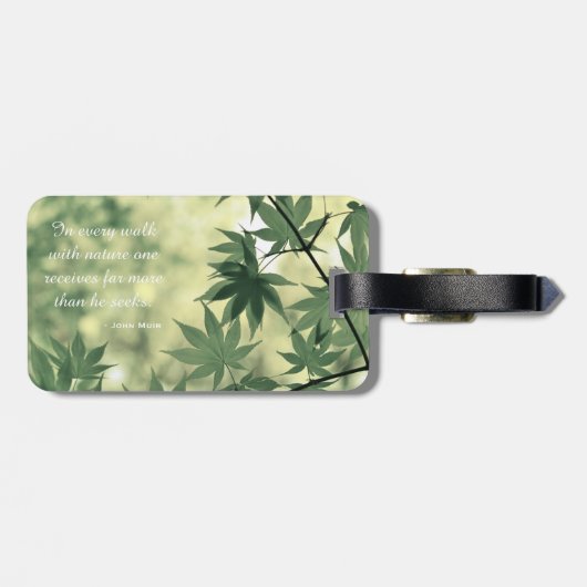 Grüne Blätter Naturele Botanische Monogramm Gepäckanhänger (Rückseite horizontal)