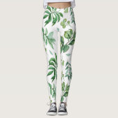 grüne Blätter Naturmädchen Frauenmode Leggings (Vorderseite)