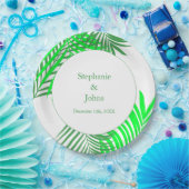 Grüne Blätter Palm Tree Ein perfektes Wochenende i Pappteller (Party)