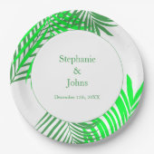 Grüne Blätter Palm Tree Ein perfektes Wochenende i Pappteller (Vorderseite)