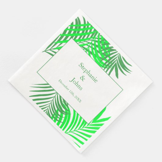 Grüne Blätter Palm Tree Ein perfektes Wochenende i Serviette (Ecke)