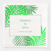 Grüne Blätter Palm Tree Ein perfektes Wochenende i Serviette (Vorderseite)