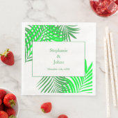 Grüne Blätter Palm Tree Ein perfektes Wochenende i Serviette (Beispiel)