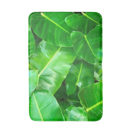 Grüne Blätter Palmblättriger Dschungel Badematte (Vorderseite Vertikal)