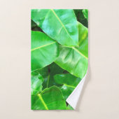Grüne Blätter Palmblättriger Dschungel Badhandtuch Set (Handtuch)