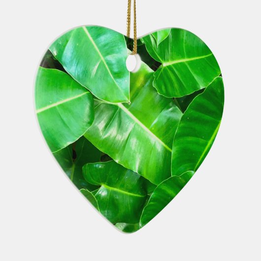 Grüne Blätter Palmblättriger Dschungel Keramik Ornament (Rechts)