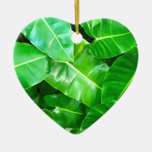 Grüne Blätter Palmblättriger Dschungel Keramik Ornament