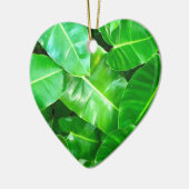 Grüne Blätter Palmblättriger Dschungel Keramik Ornament (Links)