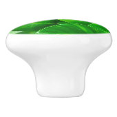 Grüne Blätter Palmblättriger Dschungel Keramikknauf (Seitenansicht)