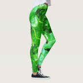 Grüne Blätter Palmblättriger Dschungel Leggings (Rechts)
