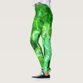 Grüne Blätter Palmblättriger Dschungel Leggings (Links)