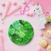 Grüne Blätter Palmblättriger Dschungel Pappteller (Party)