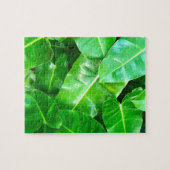 Grüne Blätter Palmblättriger Dschungel Puzzle (Horizontal)