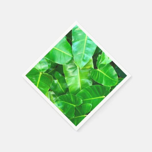 Grüne Blätter Palmblättriger Dschungel Serviette (Ecke)