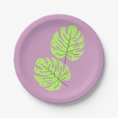 Grüne Blätter Papier Teller (Vorderseite)