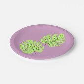 Grüne Blätter Papier Teller (Schrägansicht)