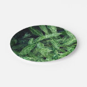 Grüne Blätter Pappteller (Schrägansicht)