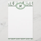 Grüne Blätter personalisiert Briefpapier (Vorderseite)