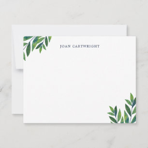 Grüne Blätter Personalisiert Stationery Mitteilungskarte