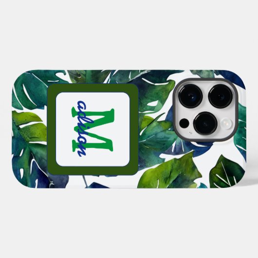 Grüne Blätter Philodendron Foliage Botanical Case-Mate iPhone Hülle (Rückseite (Horizontal))