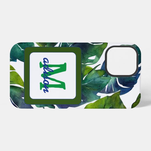 Grüne Blätter Philodendron Foliage Botanical iPhone Hülle (Rückseite (Horizontal))