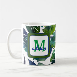 Grüne Blätter Philodendron Foliage Botanical Kaffeetasse