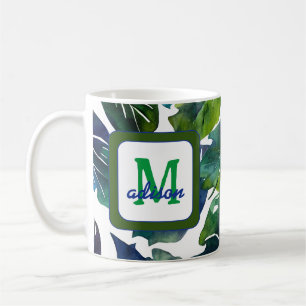 Grüne Blätter Philodendron Foliage Botanical Kaffeetasse