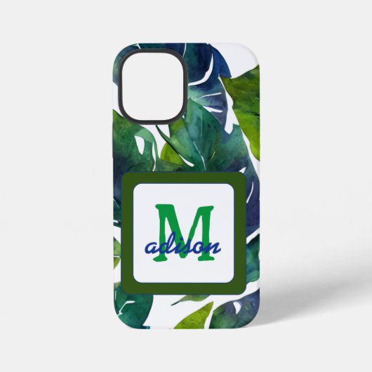Grüne Blätter Philodendron Laub Botanisch iPhone Hülle (Rückseite)