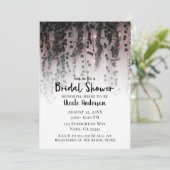 Grüne Blätter Pink Lights Rustikales Brautparty Einladung (Stehend Vorderseite)