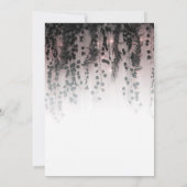 Grüne Blätter Pink Lights Rustikales Brautparty Einladung (Rückseite)