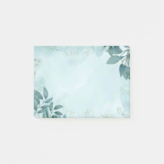 Grüne Blätter Post-it Klebezettel (Vorderseite)