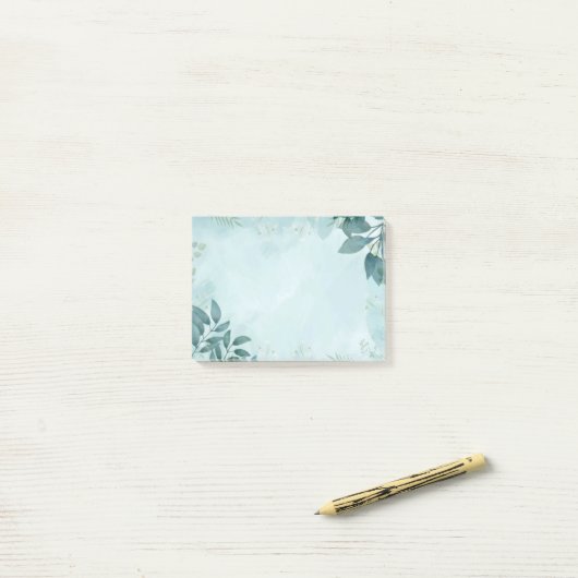 Grüne Blätter Post-it Klebezettel (Auf Schreibtisch)