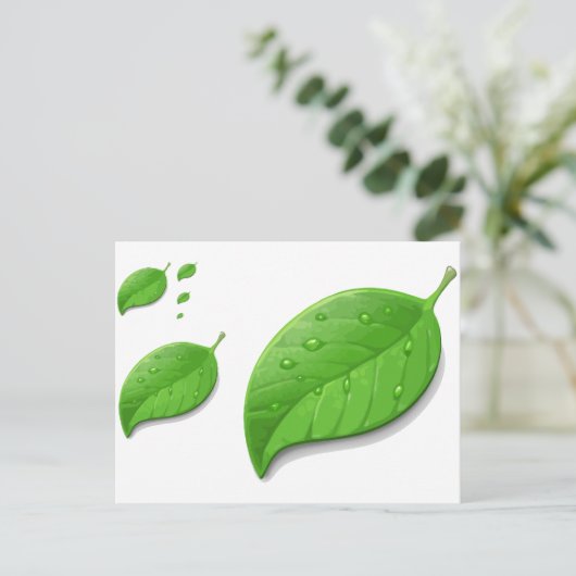 Grüne Blätter Postkarte (Stehend Vorderseite)