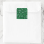 Grüne Blätter Quadratischer Aufkleber (Tasche)