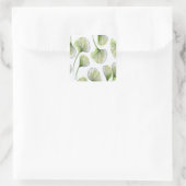 Grüne Blätter Quadratischer Aufkleber (Tasche)