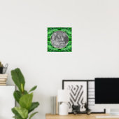 Grüne Blätter Rahmen Erstellen Sie Ihr eigenes Fot Poster (Heimbüro)