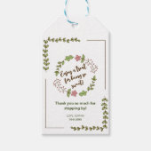 Grüne Blätter Rosa Blume Brautparty Geschenkanhänger (Vorderseite)