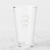 Grüne Blätter Rosa Blume Brautparty Glas (Rückseite)