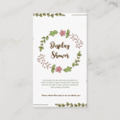 Grüne Blätter Rosa Blume Display Dusche Begleitkarte (Vorderseite)