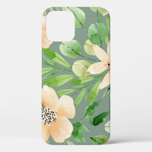 Grüne Blätter, rosa Blume: Wasserfarbe. Case-Mate iPhone Hülle