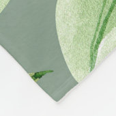 Grüne Blätter, rosa Blume: Wasserfarbe. Fleecedecke (Ecke)