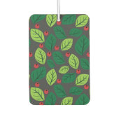 Grüne Blätter, rote Berries, Muster von Blätter Autolufterfrischer (Vorderseite)