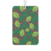 Grüne Blätter, rote Berries, Muster von Blätter Autolufterfrischer (Rückseite)