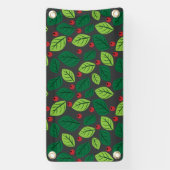 Grüne Blätter, rote Berries, Muster von Blätter Banner (Vertikal)