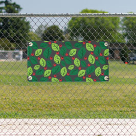 Grüne Blätter, rote Berries, Muster von Blätter Banner