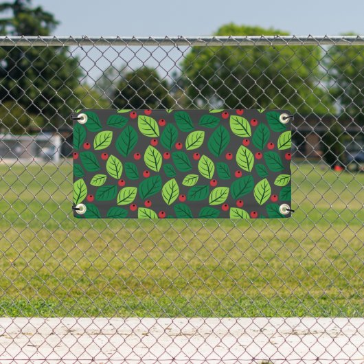 Grüne Blätter, rote Berries, Muster von Blätter Banner (Insitu)